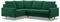 Mebligo - Ecksofa mit Schlaffunktion und Bettkasten Blank, Eckcouch mit Ottomane Links, Sofa L Form 226 x 175 x 92 cm, Couch mit Bonellfedern, Ecke Sofa Wohnzimmer, Schlafsofa - Dunkelgrün