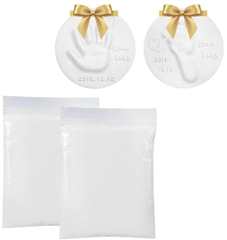 Argile à Empreintes De Main,Kit D'empreintes de Pieds et de Mains de Bébé en Argile,2 PCS D'argile d'empreinte de Main,Empreintes de Mains et Pieds Bébé,Empreinte D'Argile Argile Molle Idéal