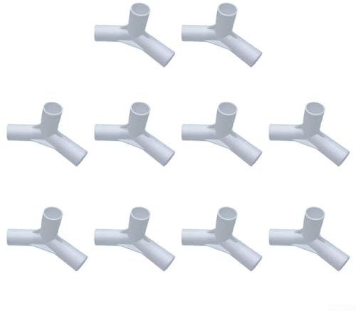 10 Stück Zeltstangen-T-Verbindungsstück, Haustierbett-Stange, feste Gelenke, 3-Wege-Verbinder, Kunststoff-Rohrverbinder, Ellenbogen, rechtwinklig, T-Eckverbinder für Campingzelt (135 Grad Tee)