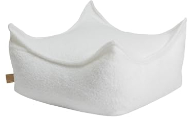 MEOWBABY Sitzsack Kinder – Bequemer und gemütlicher Kinder-Sitzsack mit Füllung, ideal für das Kinderzimmer | Sitzsäcke fürs Kinderzimmer, Boucle, Weiß