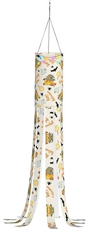 Bandera de Halloween con estampado de calabaza y búho para Halloween, con luz, patio, césped, jardín, árbol, decoración de fiesta, calcetín de viento