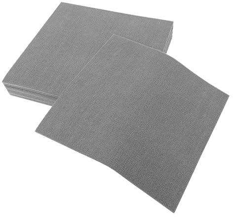 20 Stück Teppichfliesen Strapazierfähig Bodenfliesen Teppich mit Klebepatch 50 * 50cm für Alle Bereiche Haus Büro Schlafzimmer Anti-Rutsch 5 m² Grau