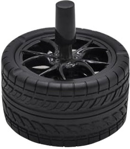 WANGZEYU Aschenbecher Kreativer Aschenbecher for Zuhause, Reifen-Design, Aschenbecher for Dekoration, Raucherzubehör, Rotationsaschenbecher mit Deckel Aschenbecher Groß(Noir)