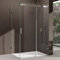 doporro Duschkabine Schiebetür Dusche Eckdusche 75x140x195cm Duschabtrennung mit Schiebetür inkl. 4cm Duschtasse ESG-Sicherheitsglas Klarglas 4-Punktbefestigung inkl. Nano-Beschichtung Ravenna17-2