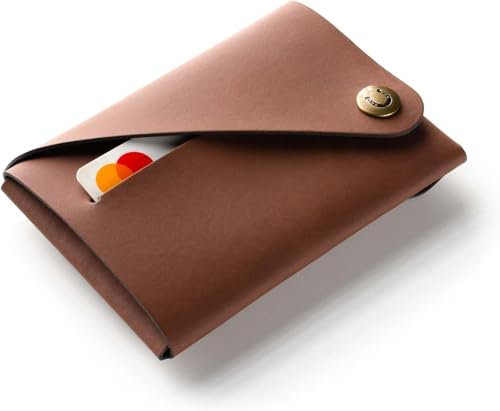 Crazy Horse Craft, Geldbörse Herren Portemonnaie Damen Kartenetui, Recyceltes Leder Folded Brown Wallet
