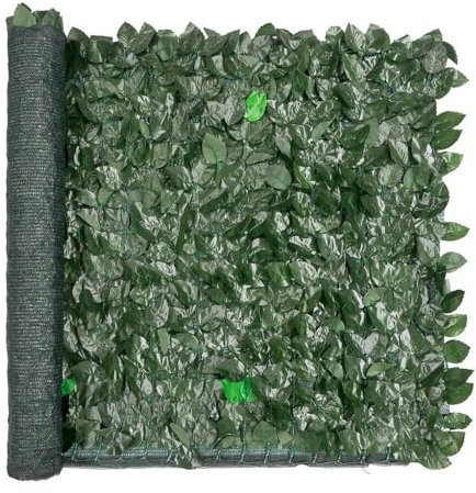 Haie artificielle synthétique imitation clôture maison feuilles filet toile de confidentialité ombragante 150 x 300 cm