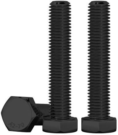 Drenky Pernos De Cabeza Hexagonal M10 X 60mm Acero Inoxidable A2 V2A Tornillo Metrica DIN 933 Roscado Completo Tornillos Para ConstruccióN MetáLica, Automotriz, Maquinaria, Negro, 10 Piezas
