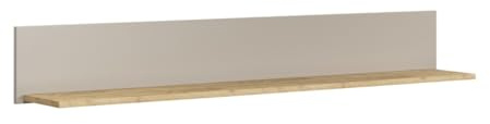 trendteam smart living Sao Paulo Wandregal Kashmir (Beige)/Evoke Eiche Bücherleiste mit Echtholzoptik 140 x 20 x 22 cm Material zur Wandmontage inklusive