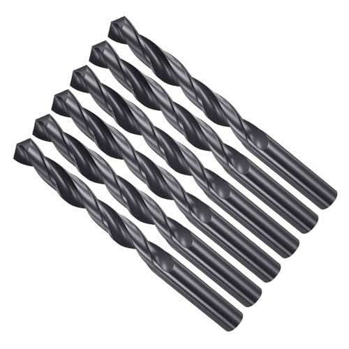 CoCud Drill Bit, 13mm Cutting Diameter, 4241 HSS Nitriding Black 118° Cutting Angle Versatile Bits - (Applications: for Drilling Plastic Wood Soft Metal), 6-Pieces