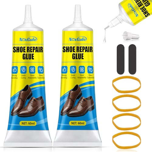 NoxGule 120ml Pegamento Zapatos Extrafuerte, Pegamento para Zapatos, Cola Zapatero Profesional, Impermeable, para Botas, Zapatos de Cuero, Zapatillas Deportivas y Calzado Informal