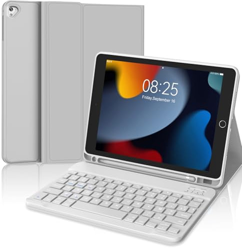 Clavier pour iPad 10.2 9 ème/8ème/7ème Génération 2021/2020/2019, Gris