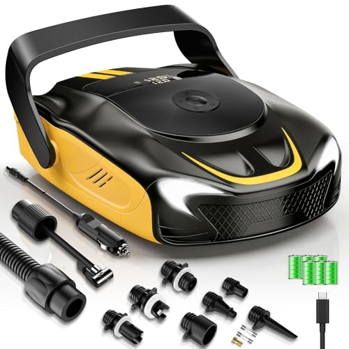 Pompa Elettrica per SUP 50 PSI, Pompa ad Aria Ricaricabile, con Gonfiaggio/Sgonfiaggio Intelligente e Luce LED, Ideale per Tavole SUP, Kayak, Moto, Palloni, Materassini Gonfiabili
