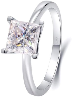 BWDHJLEY Moissanite Ring Eternity, Weißgold Ringe Elegant Echt Eheringe 14K/18K Weißgold für Valentinstag Muttertag