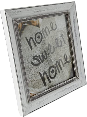 Zep S.r.l SY1220 Athis Holzbilderrahmen, Holz, vintage Look, Grau/Weiß,20 x 20 cm