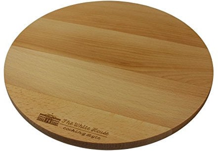 The White House Drehplatte Holz – Drehbrett – drehbare Servierplatte – Drehtablett – Tortenplatte – Kuchenplatte – Pizzabrett - Drehteller (30 cm)