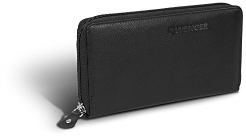 WENGER Damen Geldbörse | Nappa Leder | H 10,3 x B 18,8 x T 2 cm | Schwarz