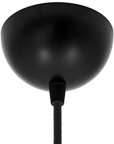 Baldachin | Abzweigdose | Verteilerdose zur Kabelabdeckung Ihrer Deckenlampe | Lampenkappe in Schwarz/Weiß/Chrome/Eisengrau 1 Loch Ø 10 cm inkl Zugentlastung (Schwarz)