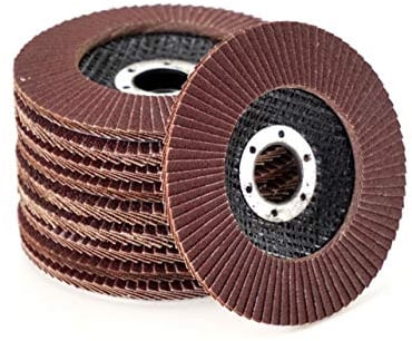 20 Stück Fächerscheiben | Ø 125 mm x 22,23 mm | MIX-Paket | Gemischte Körnung je 5 x Korn 40/60/80/120 | braun | für Winkelschleifer | Standard Fächerscheiben | Fächerschleifscheibe