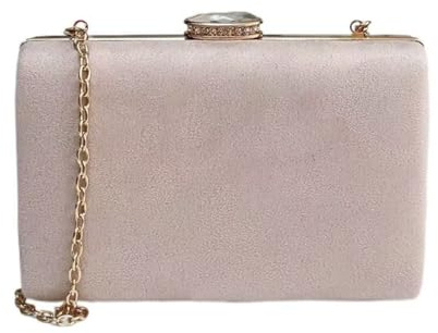 LeahWard Women's Clutch Bag Suede Wedding Evening Party Handbags 672 (Nude)