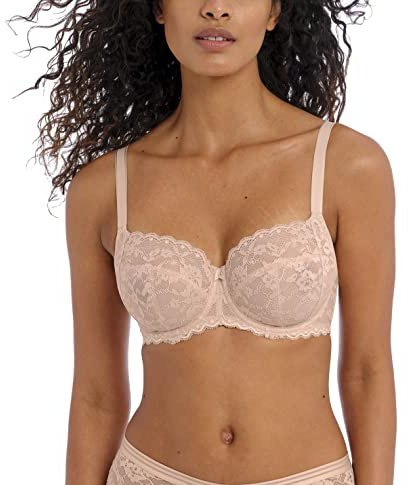 Freya Women's Offbeat Underwire Side Support Bra Plunge, Natural Beige, 30J US
