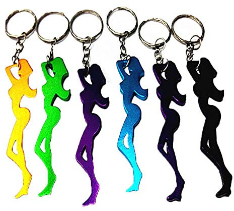 AMOYER Flaschenöffner Mit Sexy Frau Form Kreative Aluminium-Legierung Schlüsselanhänger 10 PCS Zufällige Farbe