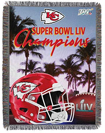 Northwest Kansas City Chiefs Super Bowl Champions gewebter Tapisserieüberwurf, 122 x 152 cm