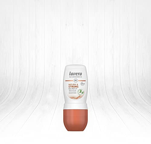 lavera Deo Roll-On NATURAL & STRONG 48+ h - vegan - Naturkosmetik - Bio Ginseng & Naturmineralien - ohne Aluminium - klimaneutral - 48h Deo-Schutz - 50ml