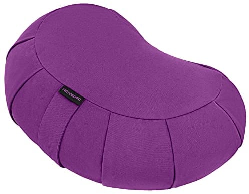 Retrospec Sedona Zafu Meditationskissen gefüllt mit Buchweizenschalen – Yoga-Kissen für Meditationspraxen – maschinenwaschbar, Bezug aus 100% Baumwolle & strapazierfähiger Tragegriff, rund und