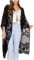 Shuanghao Vestito Kimono Pareo Copricostume Mi Bolero Coprispalle Caftano Pareo da Donna Mare Pizzo Bianco Nero Elegante Estivo Estate Donna Cerimonia Sexy Curvy Taglie Forti Lungo Cardigan