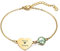 INBLUE Personalisierte Münze Gravierter Anfangsbuchstabe Name für Frauen Mädchen Benutzerdefinierte Fußkettchen mit Verstellbarer Kette Geburtsstein Edelstahlscheibe Zierlicher Charme Schmuck