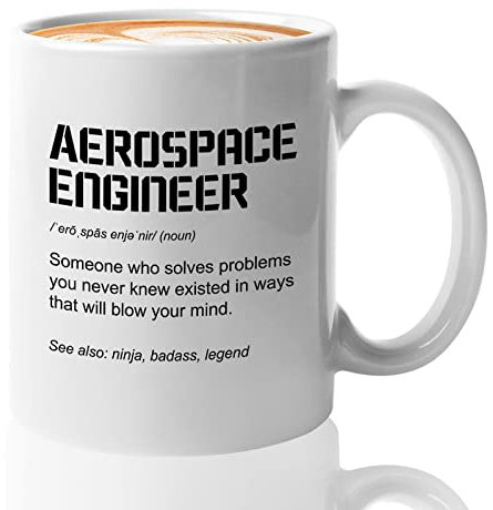 Bubble Hugs Tazza da caffè da 325 ml, bianca – Definizione ingegnere aerospaziale – dizionario di apprezzamento ingegneria aeronautica manutenzione veicoli spaziali