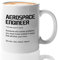 Bubble Hugs Taza de café de ingeniero de 325 ml, color blanco, definición de ingeniero aeroespacial, diccionario de reconocimiento de ingeniería de aviones