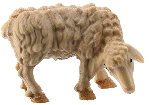 Holyart Schaf Holzfigur für Matteo-Krippe Grödnertal, 12 cm