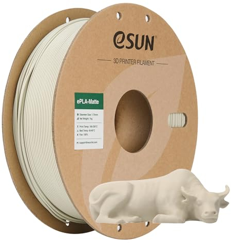 eSUN Filamento per Stampante 3D PLA Opaco Aggiornato, Filamento PLA Opaco da 1.75mm, Precisione Dimensionale +/- 0.02mm, Bobina da 1kg Filamento per Stampa 3D per Stampanti 3D, Kaki Chiaro Opaco