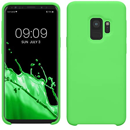 kwmobile Handyhülle für Samsung Galaxy S9 Hülle - Case Silikon - Kabelloses Laden - Schutzhülle Cover in Limettengrün