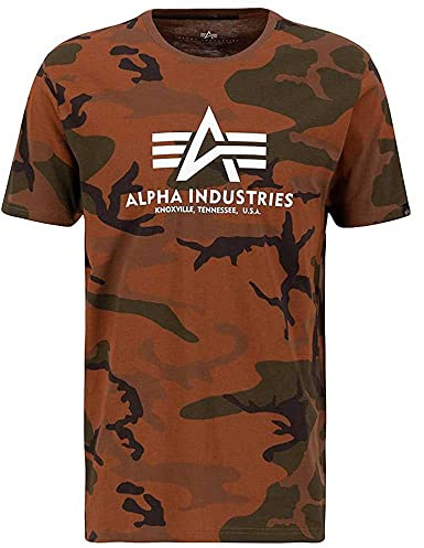 Alpha Industries Herren Basic Camo T-Shirt, Burned Camo, L