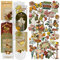 4 Packungen Vintage Natural Scrapbook Sticker Set Schmetterling Blume Deko Aufkleber Pflanze Pilz Aufkleber für DIY Handwerk Kartenherstellung Planer Dekoration Album Tagebuch Kalender (Lush)