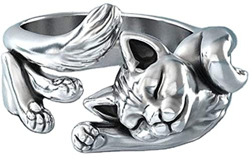 PULABO Süße verstellbare offene Katze Kätzchen Totem Ring Hochzeit Schmuck Zubehör Praktisch