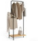 Newlux - Garderobenständer bis 18kg Hangy Wood 100 mit Schuhregal. Standgarderobe aus Metall mit hoher Stabilität | Einfache Montage | Inkl. seitlicher Schiene (62x42x150cm) | Schwarz
