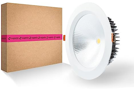 Superia Panneau encastré LED rond 40W équivalent à 240W, plafonnier LED pour le bureau ou la maison, 4029 Lumen, couleur blanche - lumière neutre 4000K - PIÈCE UNIQUE