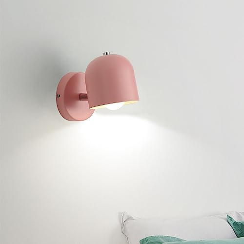 Mengjay Wandleuchte E27 Modern Kreative Metall Wandleuchte Wandlampe Innen Retro Wandleuchten für Kinderzimmer Schlafzimmer Wohnzimmer Treppenhaus Flur Cafe Innenbeleuchtung (Pink)