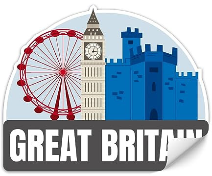 Finest Folia Länderaufkleber 10x8cm Wahrzeichen Sticker für Auto Koffer Wohnmobil Laptop selbstklebend wasserfest Länder Aufkleber R210 (06 Great Britain)