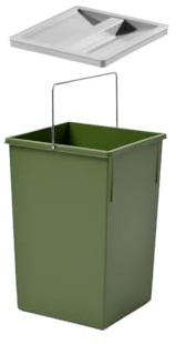 Hailo Inneneimer 1073259 | Abfalleimer 15 Liter mit Deckel | in den Maßen 220 x 230 x 350 mm | Grün
