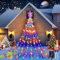 JIMACRO Lumière Exterieur Noel, 2M * 9 Branche Solaire Guirlande Lumineuse Arbre Noel avec Étoile, 198 LEDs Étanches 8 Modes Guirlande Lumineuse Sapin de Noël avec Minuterie pour Jardin,Festival