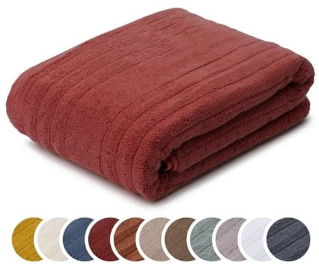 liebling Badetuch Luxus Bio Baumwolle, Serie Marseille, 770 gr. / m², 100 x 150 cm, Ökotex, 60 Grad, saugstark, schnelltrocknend, Farbe: Karminrot