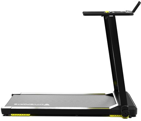 CITYSPORTS Laufband,Klappbares Laufband mit Armlehnen,Motorisiertes Laufband,Heim-Laufband,Geschwindigkeit 1-12KM/H (Yellow)