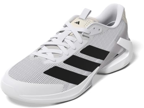Adidas Mens Adizero Ubersonic 5 Tennis, White/Black/Silver Metallic, 9.5