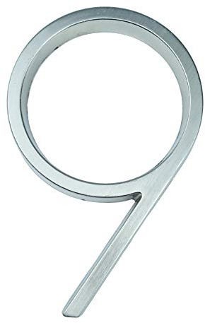 WANGBINGXING Hausnummer 12cm Silber Hausnummer Zeichen # 0-9 Alphabet Buchstaben 5 Zoll. Dash Slash Signage Heimtürnummern Außenadresse Hausnummernschild (Color : 9, Größe : 12cm House Number)