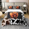 100% Baumwolle Hochland Kuh Bettbezug,Naturwetter Wild Tier Tröster Bezug 200x200,Kuh Druck Bettwäsche Set,Rustikale Bauernhaus Bett Set Weiche Atmungsaktive Zimmer Dekor mit 2 Kissenbezüge