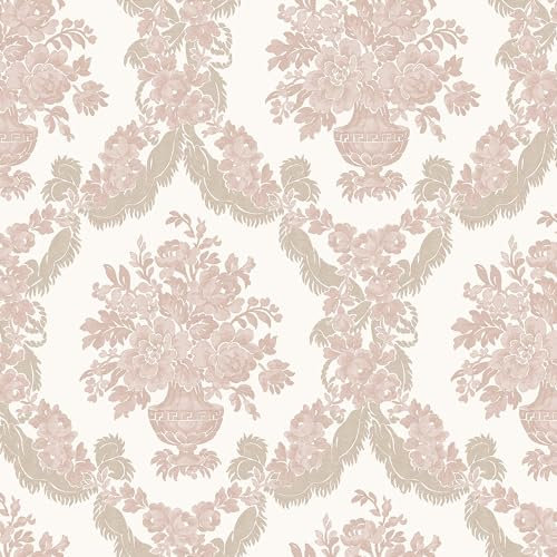 Galerie Italian Classics 4 Pink Embossed Floral Baroque Damask Wallpaper Roll